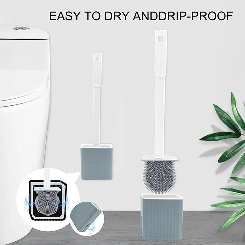 Flexible Brush and Holder for Toilet