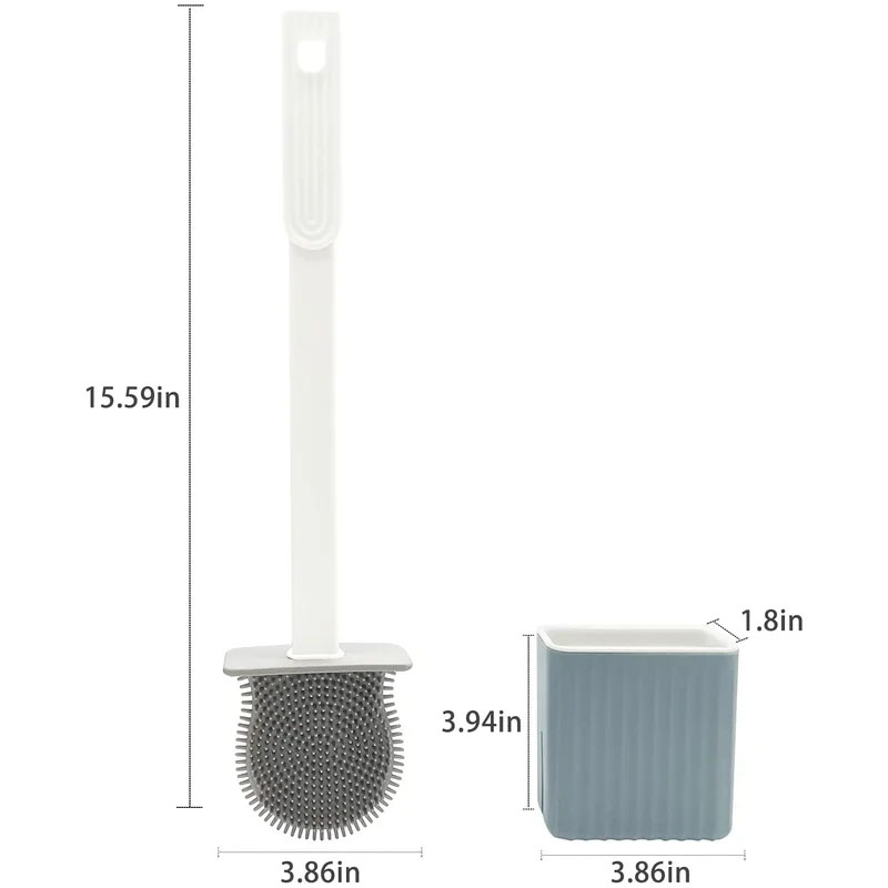 Flexible Brush and Holder for Toilet