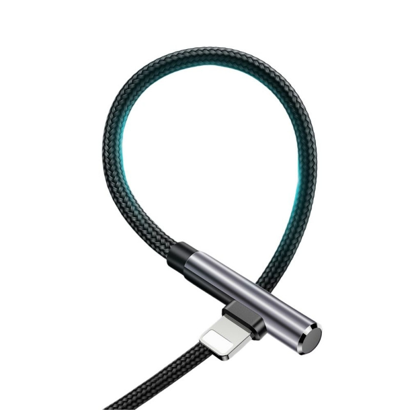 JoyRoom S-1230N4 3A 8 Pin Lightning Gaming Angle Head Fast Charging Data Cable,  Length: 1.2m - Dark Gray