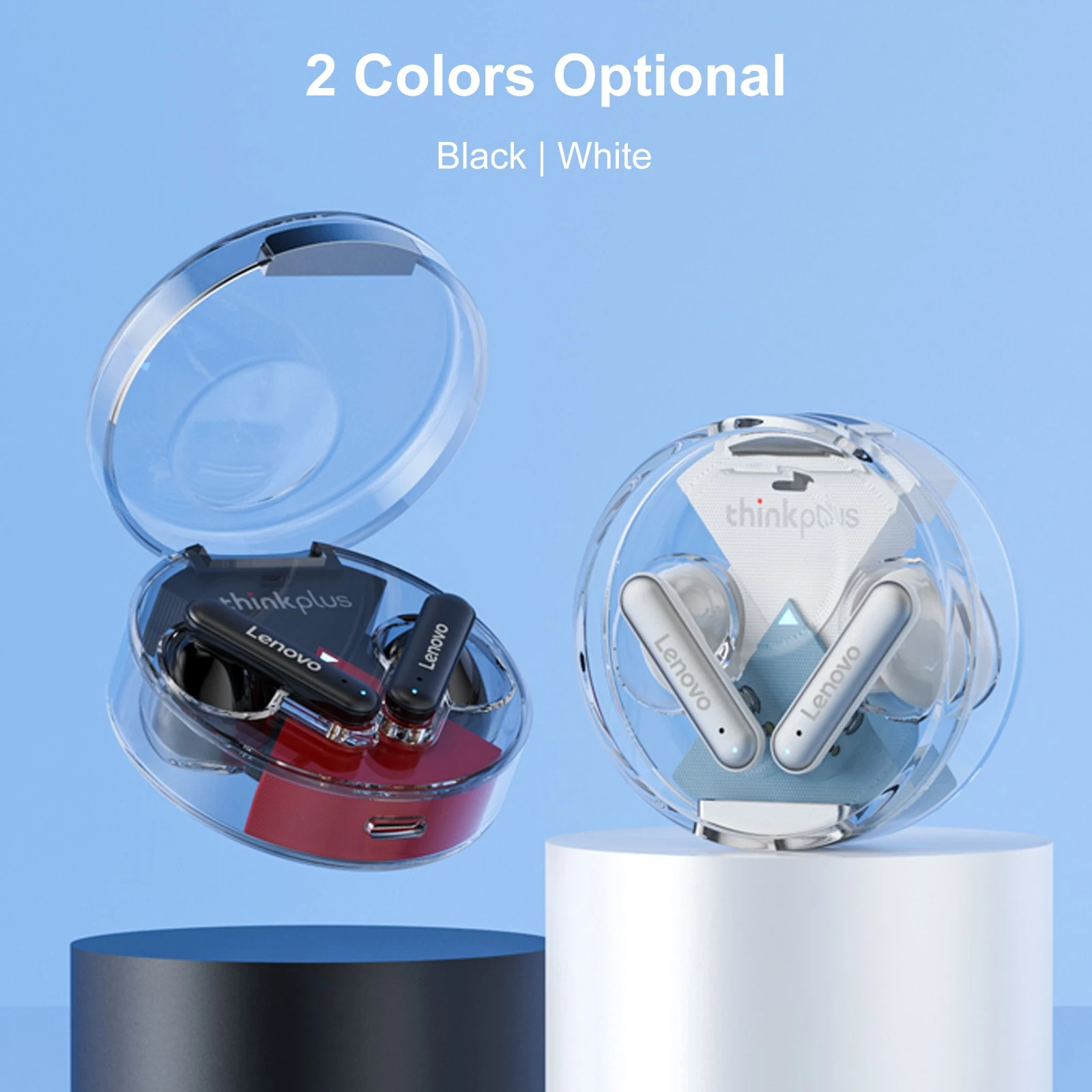 Lenovo LP10 True Wireless Headphones with Transparent Case