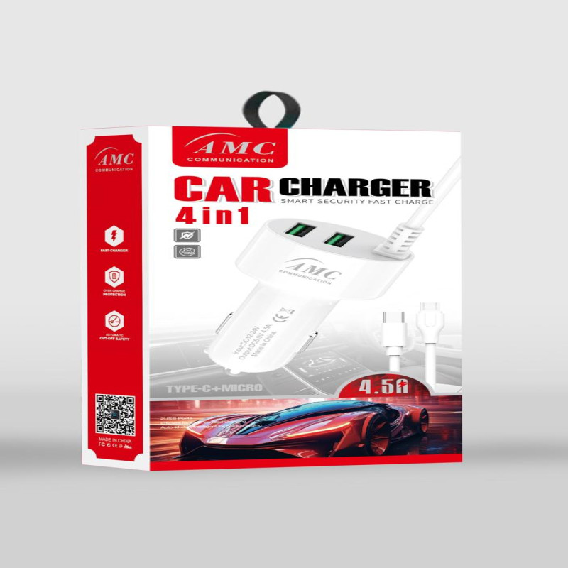 AMC (4.5A) 4IN1 TYPE-C CAR CHARGER